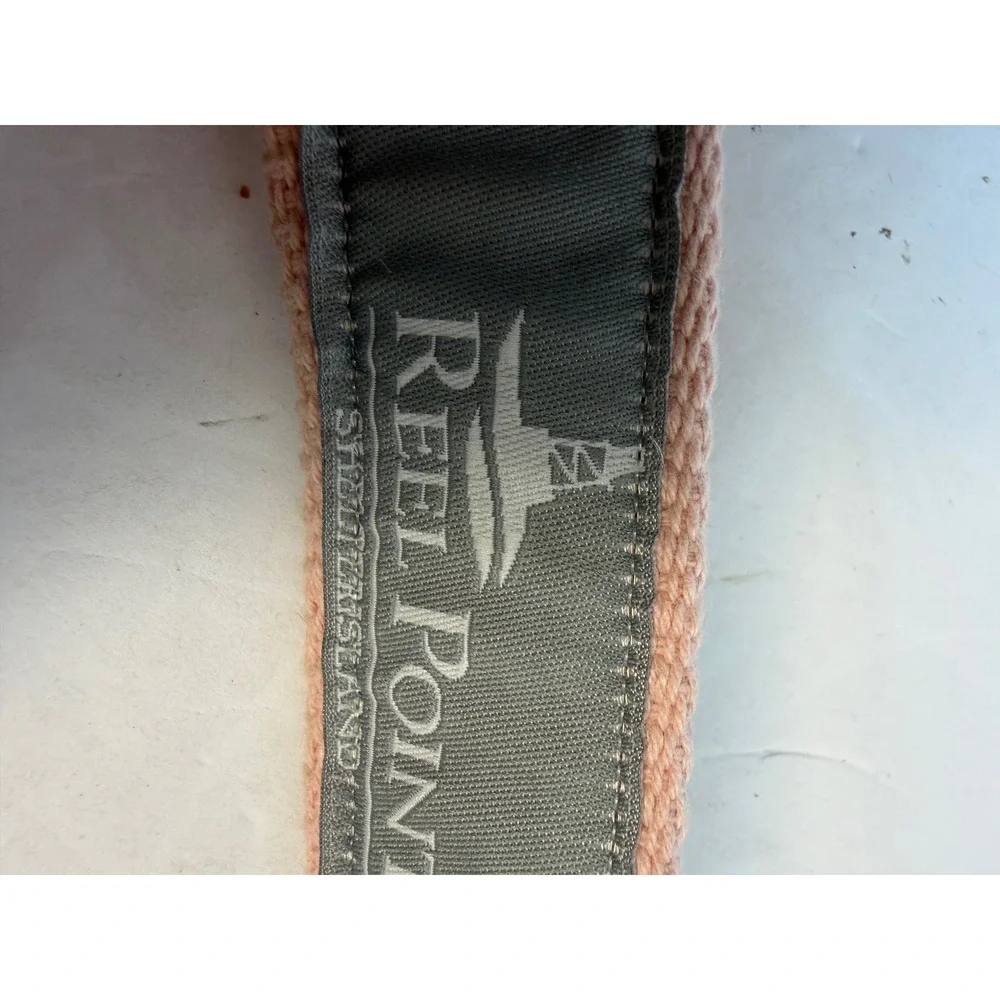 Reel Point Shelter Island Pink Nautical Knot Canvas Leather Belt Mens Size 30